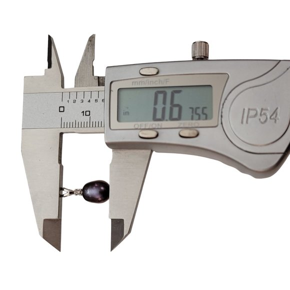 10K White Gold Gray Peacock Pearl & Tiny Diamond Pendant K739 - Picture 7 of 8